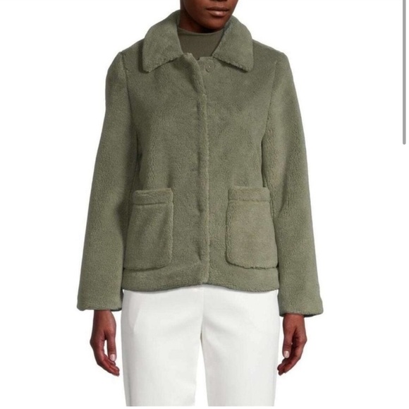 REBECCA MINKOFF Harley Wool Plush Pile green Jacket  M NWT - Picture 1 of 8